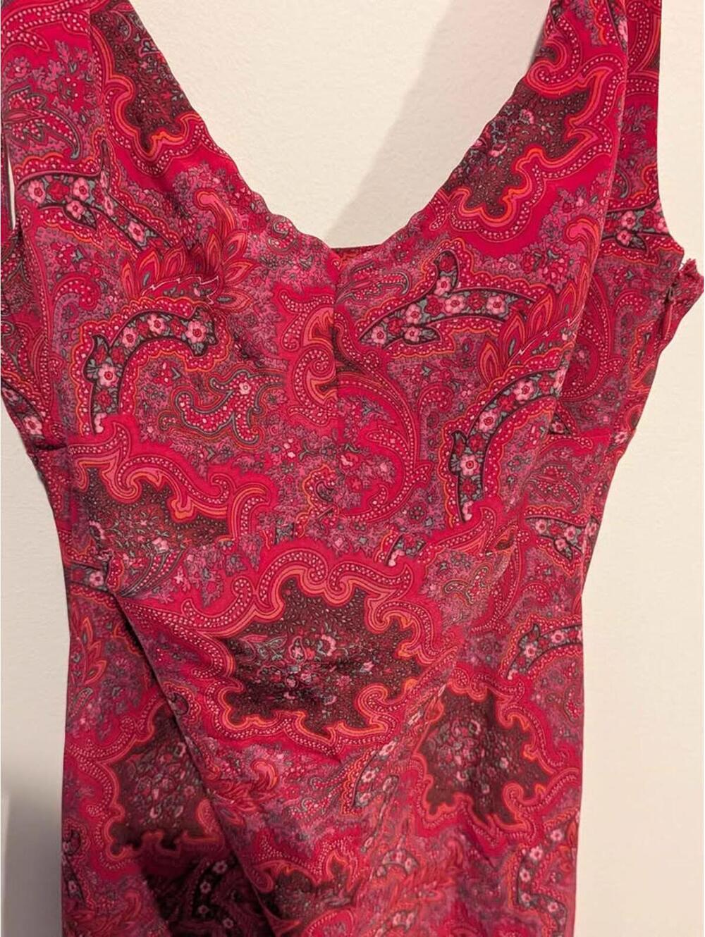 Express Red Paisley Cami Dress Small